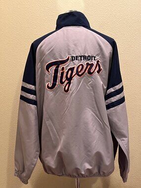 G-III Detroit Tigers MLB 1/4 Zip Pullover Jacket Mens 2XL Gray Navy